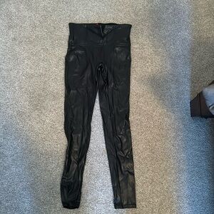 Spanx Faux Black Leather Legging Size Medium